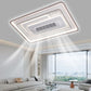 New Design Bladeless Modern Square Led Ceiling Fan With Light Remote Control White Invisible Fan Lamps for Living Room