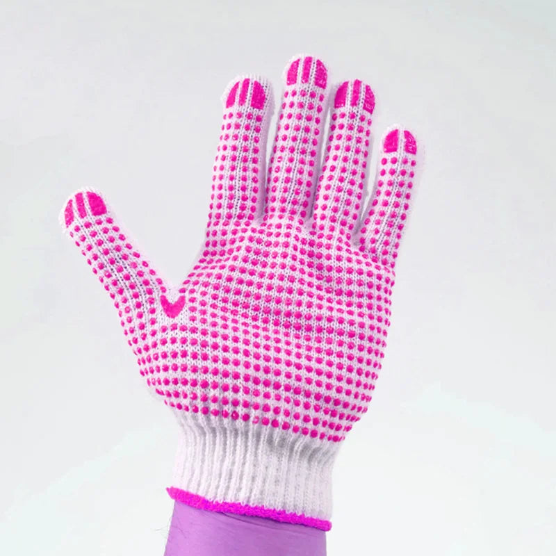 13 Needle Doted Work Safety Gloves Anti-Slip Grip Non-Slip Soft Cotton Silicone Leather Nylon Polyester Anti-Static Gardening