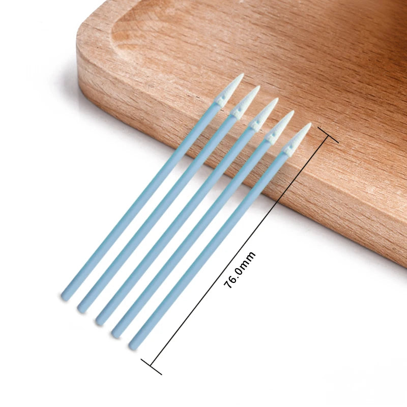 500 Pcs Per Bag PS750 76mm Pointed Head Detail Cleaning Double Layered Polyester Cloth Swab