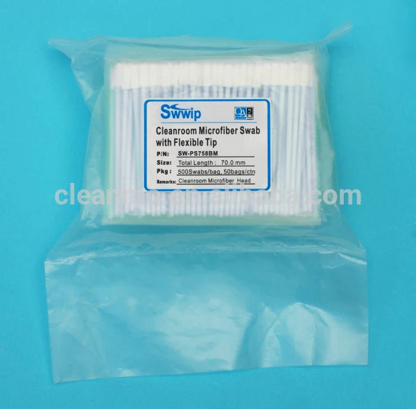 Cleanroom Plastic Stick Dust Free Lens Cleaning PS758 PS758BM Microfiber Swabs