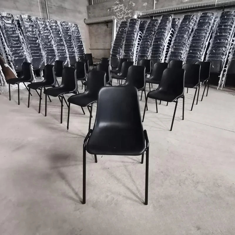 Anti-static Plastic Seat Metal Leg Dining Chair Wholesale High Quality Cheap Custom Stackable Fast Food Restaurant for Sale