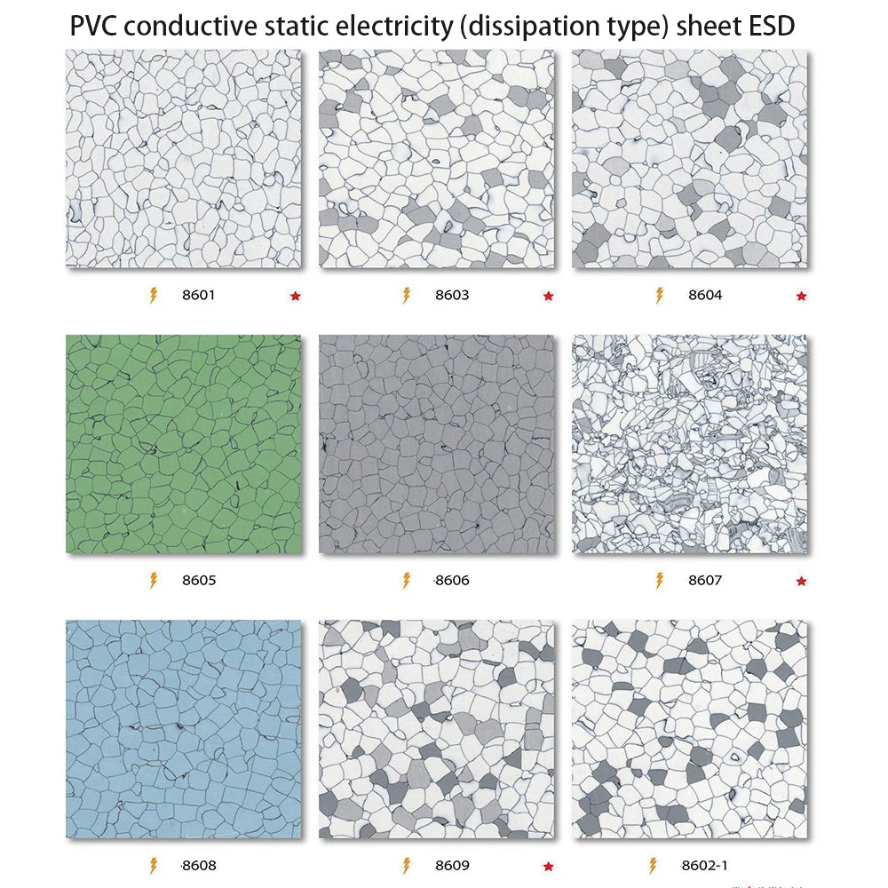 Esd Pvc Waterproof Esd Ethanol PVC Coil Floor Tile Anti Static Floor 8602
