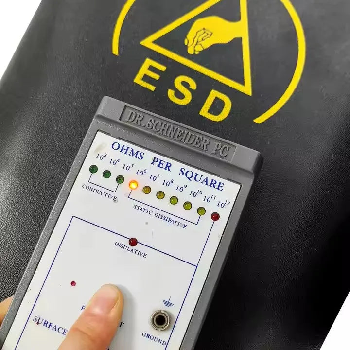 ALLESD Premium ESD-Safe Square Waste Receptacle, Black Plastic Construction, 15L Capacity for Dust-Free Environments
