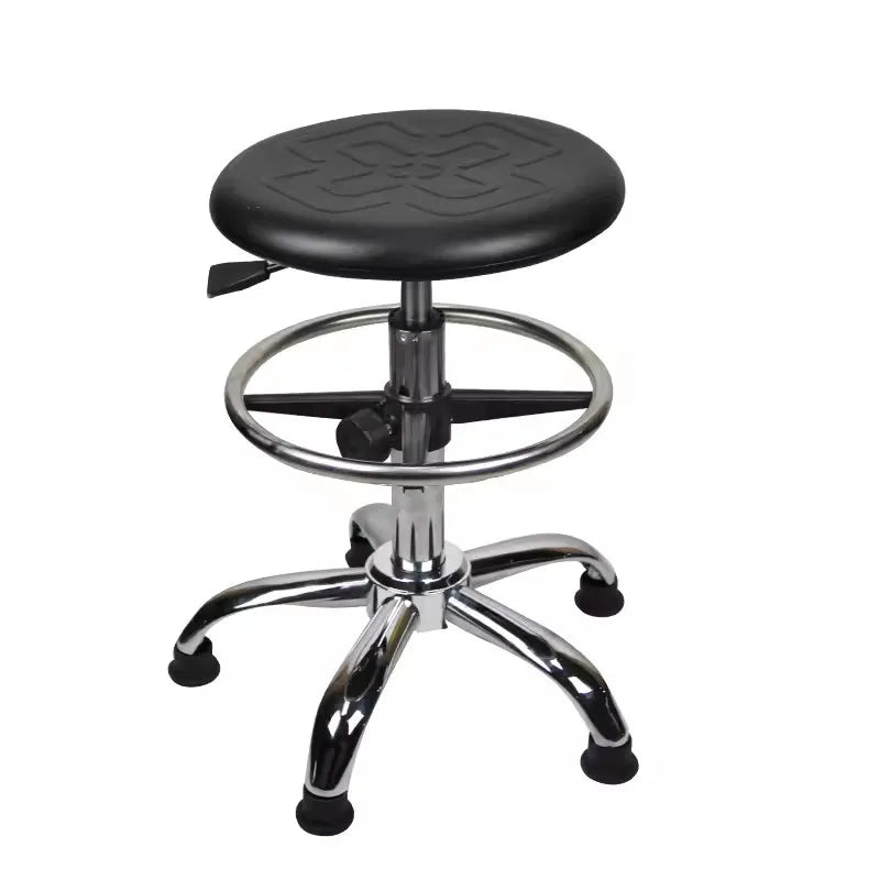 Factory Direct Round Steel Laboratory ESD PU Stool Swivel Chair for Biology and Science Comfortable Metal Seat