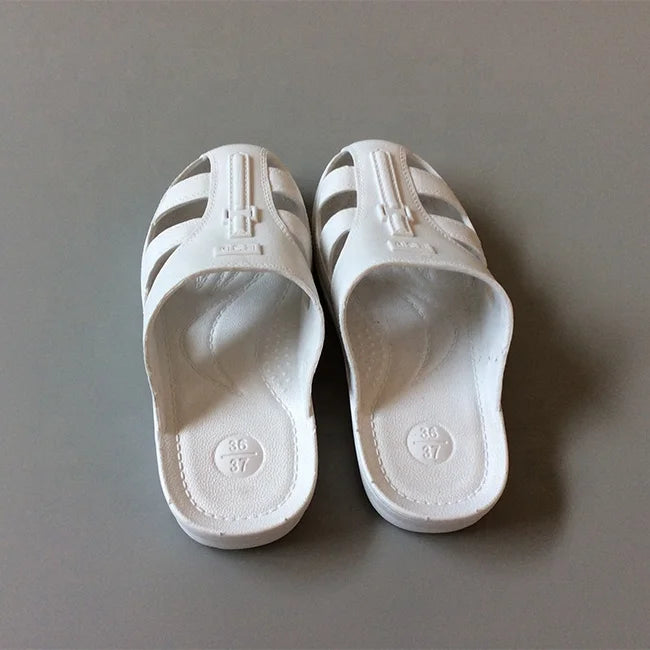 Toe Protection Non-slip Breathable Black SPU Six-eye ESD Slippers Anti-static Shoes