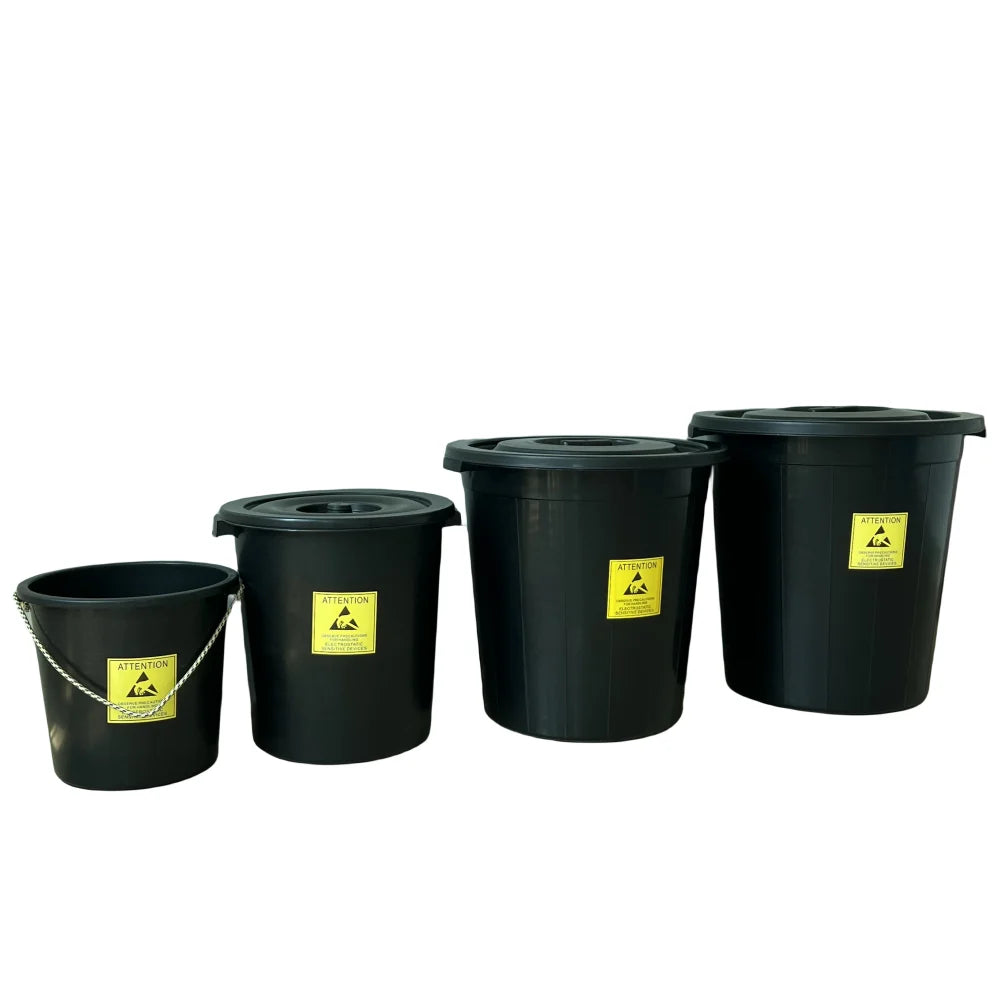 ESD Trash Can Anti-Static and Permanent Black Cleanroom Tool Box for Waste Bins Safety Product