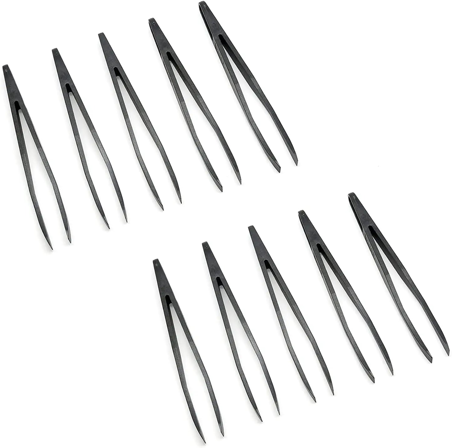 Black Anti-static ESD Plastic Tweezers Set Pointed Flat Curved Tips Tweezers for Electronics Phone PCB Repair Tools Kit