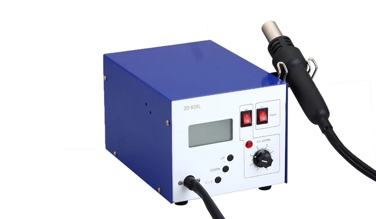 ZD-939L Black Blue Hot Air SMD Rework Station Hot Air Desoldering Gun Digital ESD Station for SMD Rework and Repair