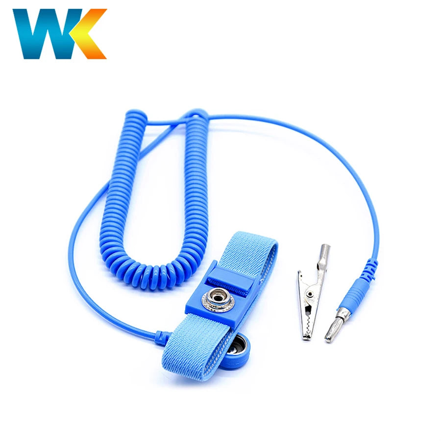 Adjustable PVC Antistatic Bracelets Elastic PU Grounding Cord ESD Wrist Strap for Safety Product