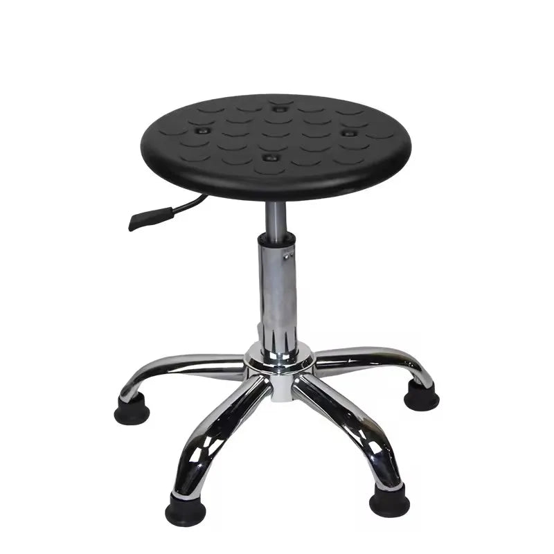 Factory Direct Round Steel Laboratory ESD PU Stool Swivel Chair for Biology and Science Comfortable Metal Seat