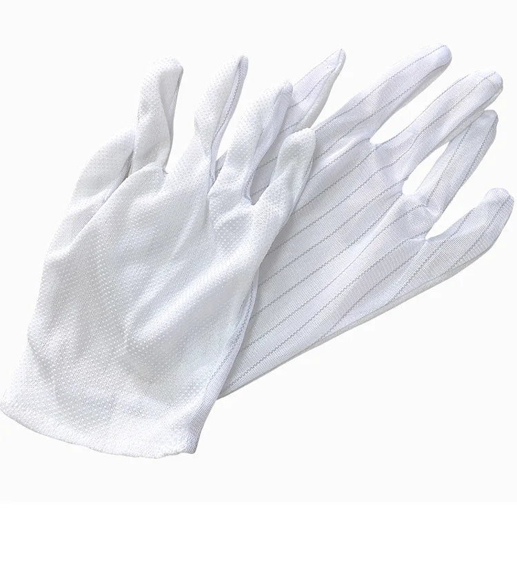 Custom Logo Best Material for Boxes Pu Plam Coatinig Cleanroom Gloves Singapore Esd Dotted Glove