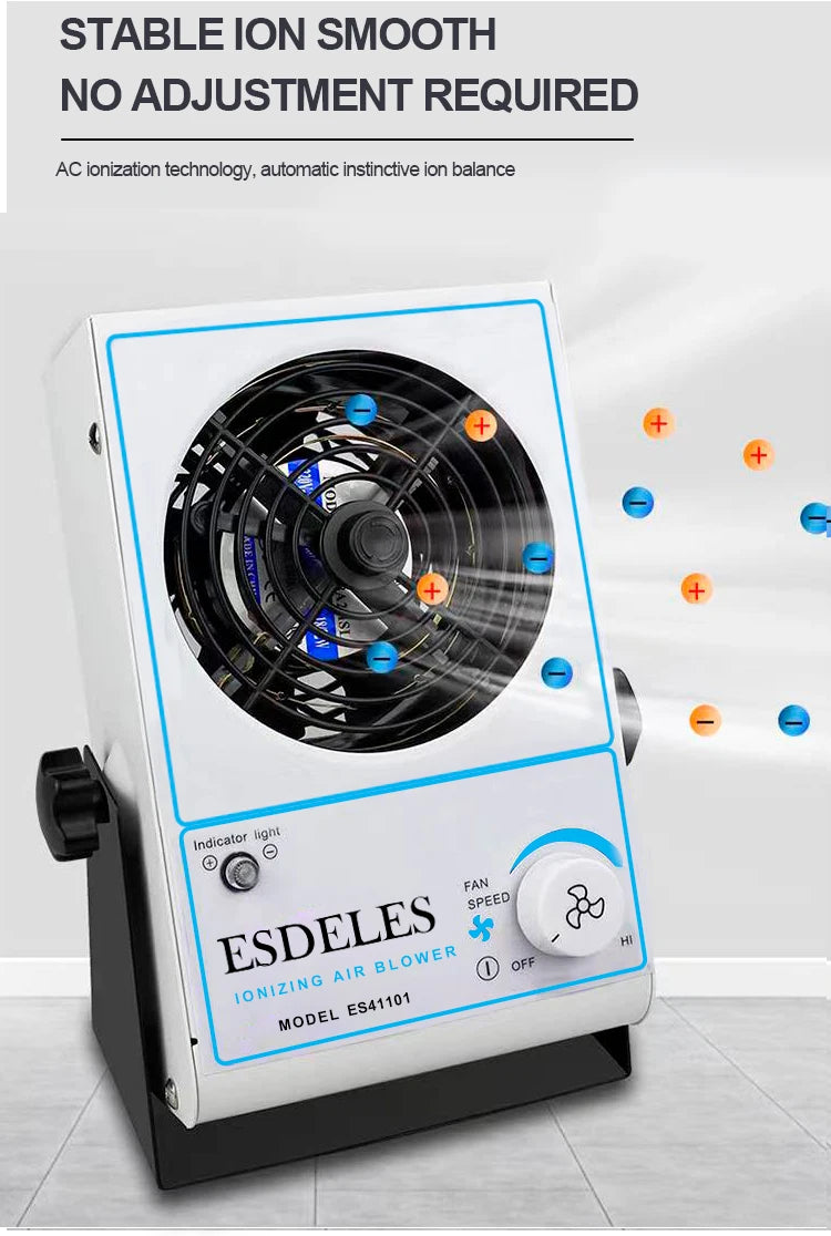 Electrostatic Industrial Static Eliminator Warm Air Blower Ionizer High Pressure Horizontal Modular Ionizing Air Blower White