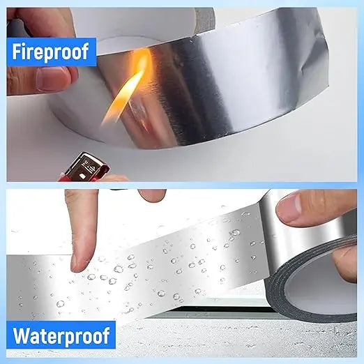 1- High Temperature Heat Resistant Fireproof Single or Double Side Conductive Adhesive Silver Metal Duct HAVC Aluminum Foil Tape