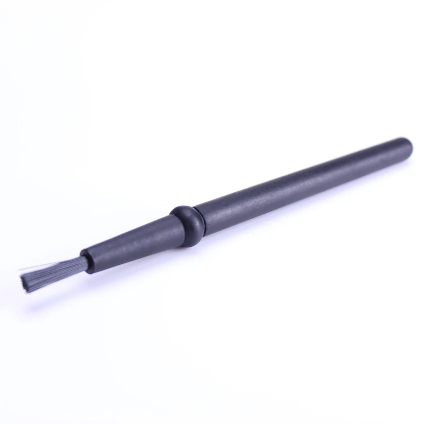 Industrial Small Black Round Handle SMT Machine Black Carbon Fiber Antistatic Cleanroom Conductive ESD Brush for PCB Cleaning