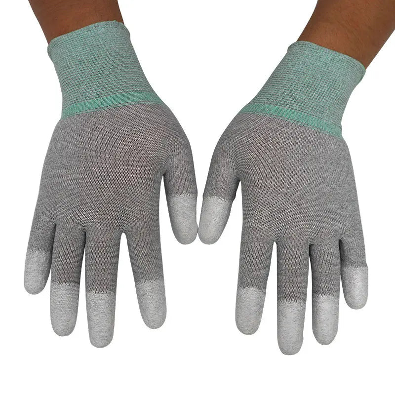 FR0306 Conductive Copper Fiber Glove PU Fingertip Coating Gloves