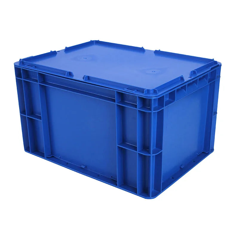 Euro Standard Solid Plastic Container Crate Heavy Loading Stackable Collapsible Auto Industrial Parts Storage Solution EU4628