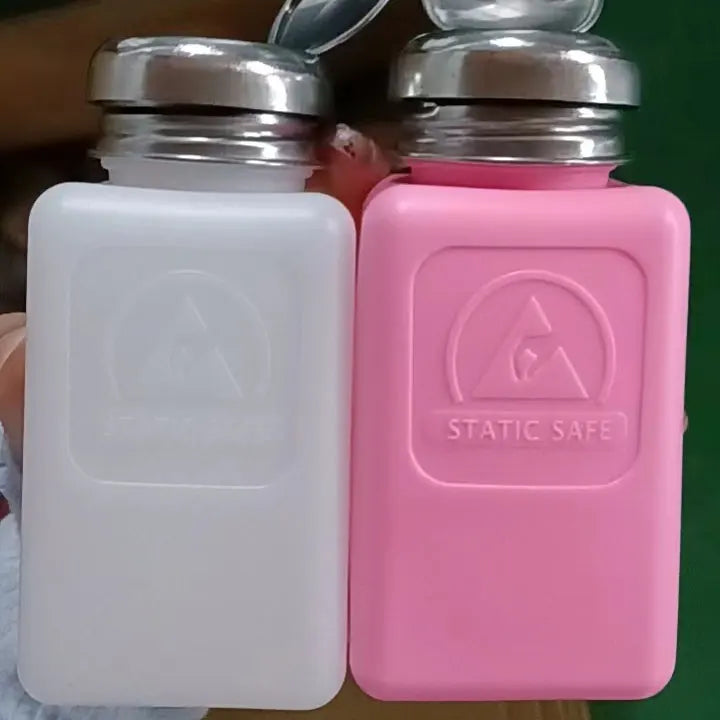 6 OZ Antistatic Plastic Bottle Dispenser/200ml White ESD Alcohol Dispenser Bottle/ Static Safe Alcohol Solvent Dispenser