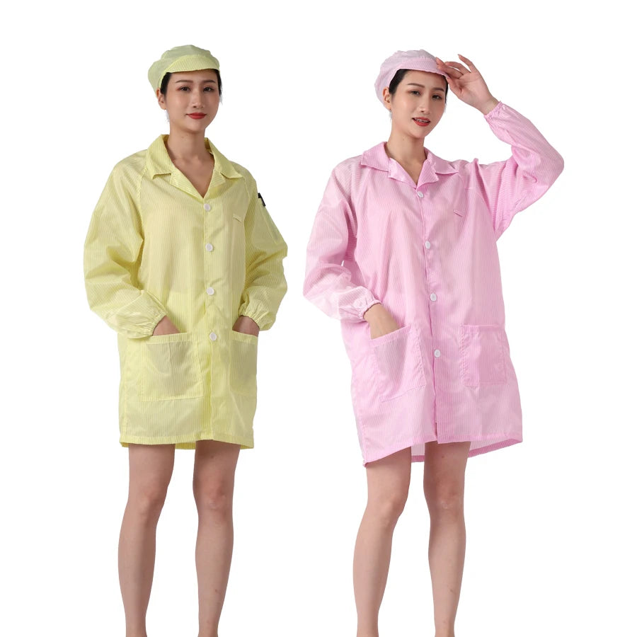 5mm Stripe/Grids Esd Clothes Esd Lab Coat Anti-static Clothing for Food Industry