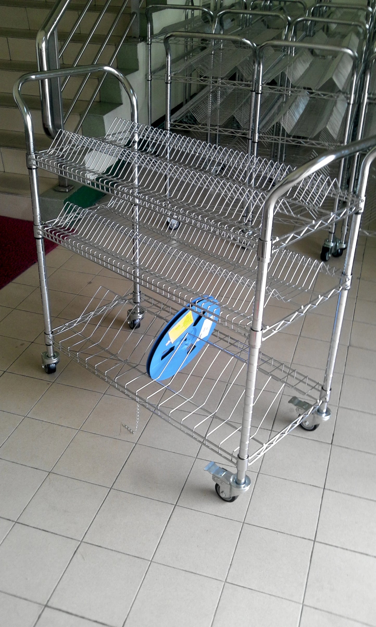 Wire Shelf ESD SMT Storage Cart Anti Static Wire Shelf Trolley for Electronics Industry