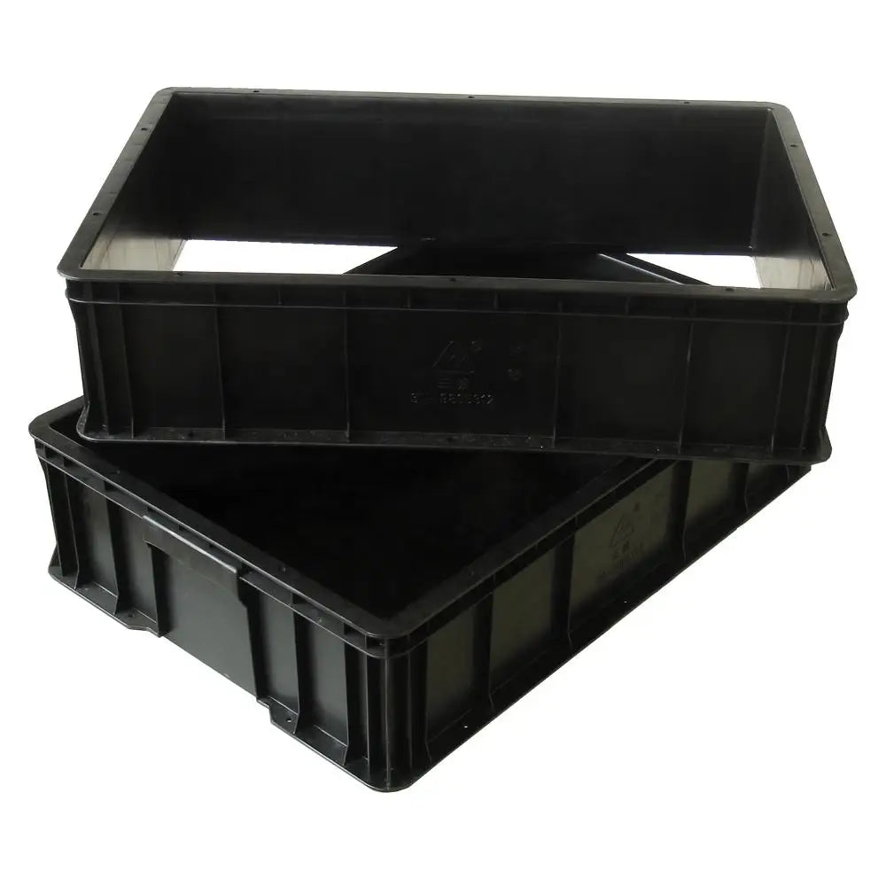 Static Dissipative Storage Plastic Tote Box With Lid European Standard Anti Static Esd Eu Conductive Plastic Box