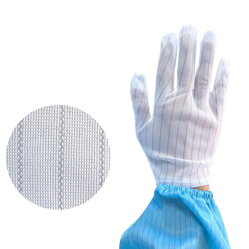 Custom Logo Best Material for Boxes Pu Plam Coatinig Cleanroom Gloves Singapore Esd Dotted Glove