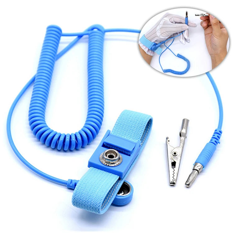 Custom Esd Wrist Strap Adjustable Blue Wired Wrist Strap Pvc Wrist Strap for Cleanroom