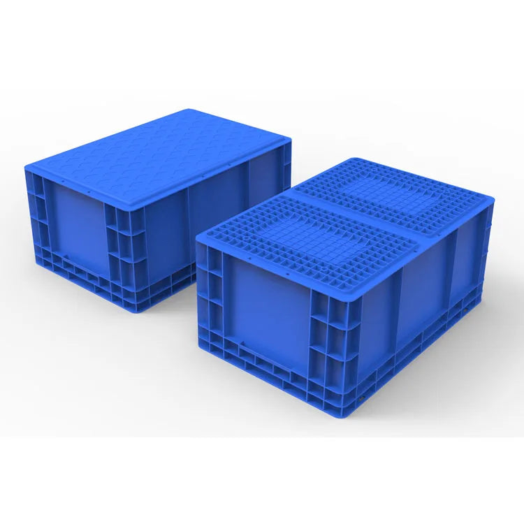 Euro Standard Solid Plastic Container Crate Heavy Loading Stackable Collapsible Auto Industrial Parts Storage Solution EU4628