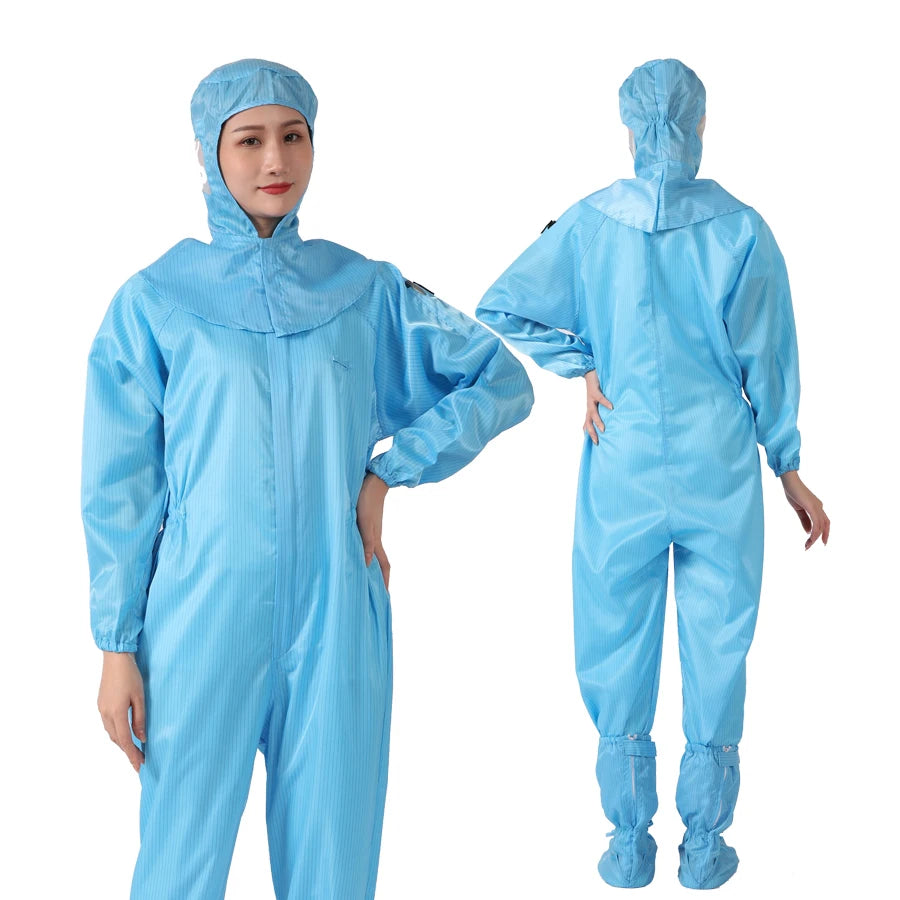 Industrial Washable Esd Clean Room Garment Anti-static Food Factory Work Clothes Jumpsuits Uniform Suit Coverall Without Hood