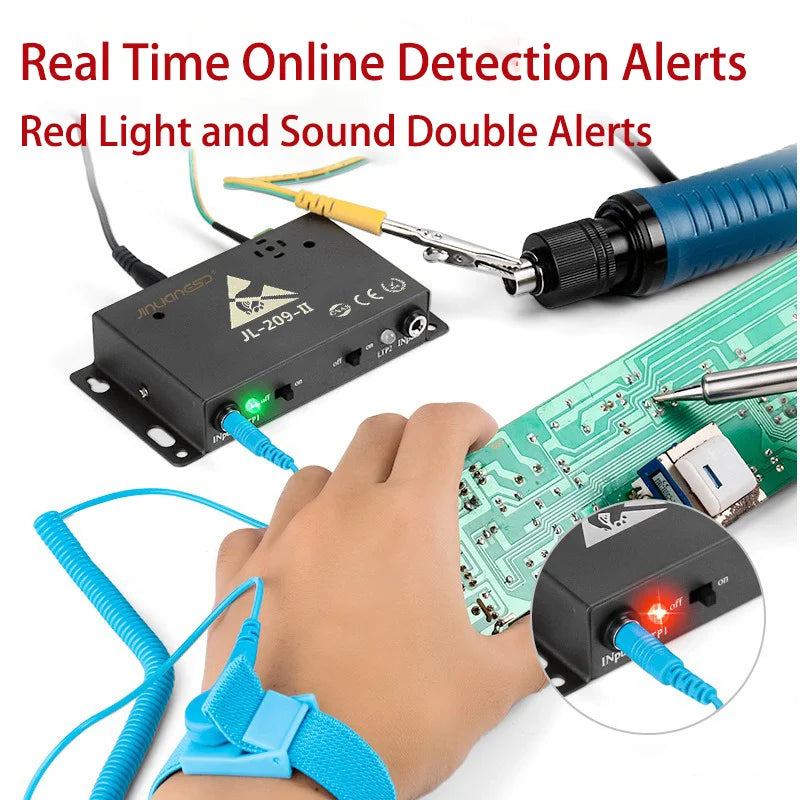 JEJOR 518-1 209 201 202 401 Electrostatic Test Equipment ESD Alarm Antistatic Wrist Strap Ground Monitor Tester