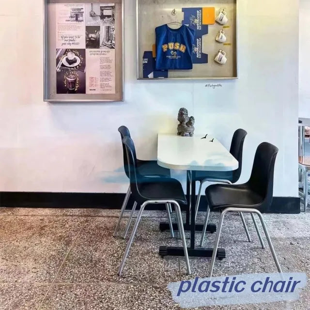 Anti-static Plastic Seat Metal Leg Dining Chair Wholesale High Quality Cheap Custom Stackable Fast Food Restaurant for Sale