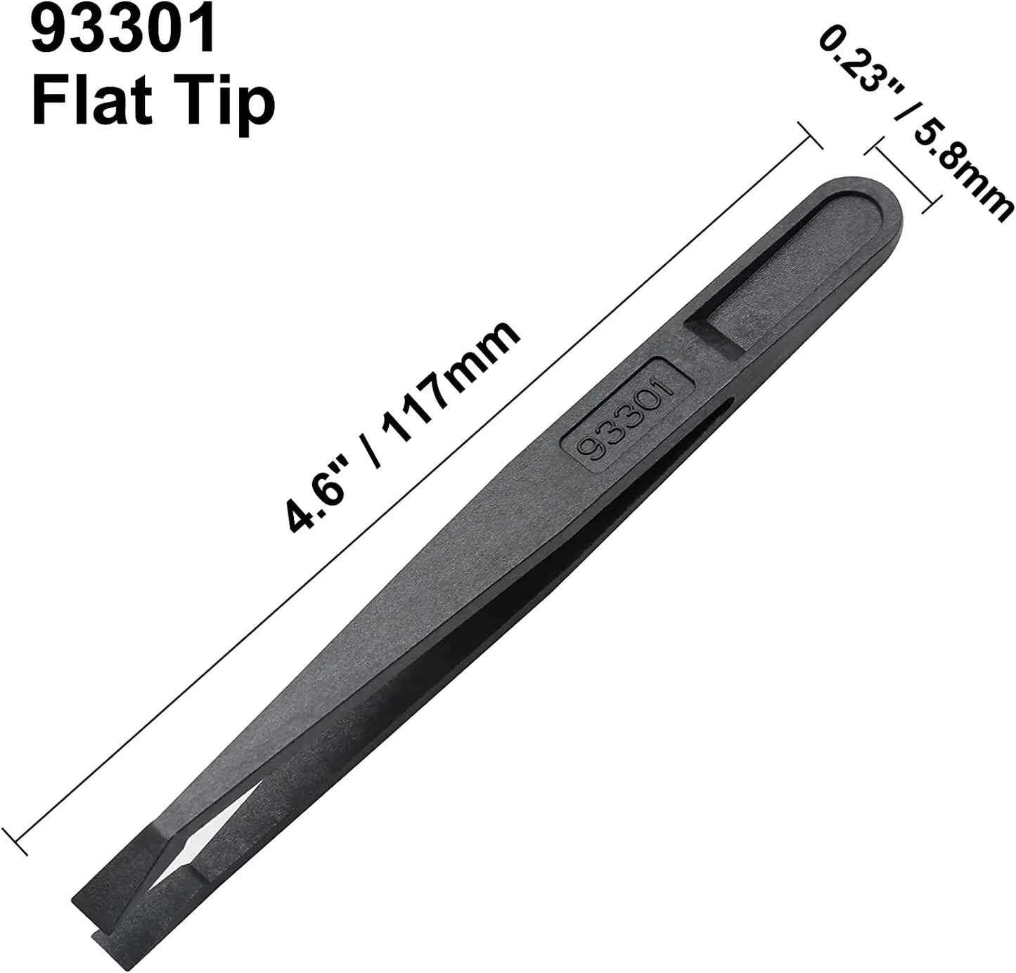 Black Anti-static ESD Plastic Tweezers Set Pointed Flat Curved Tips Tweezers for Electronics Phone PCB Repair Tools Kit