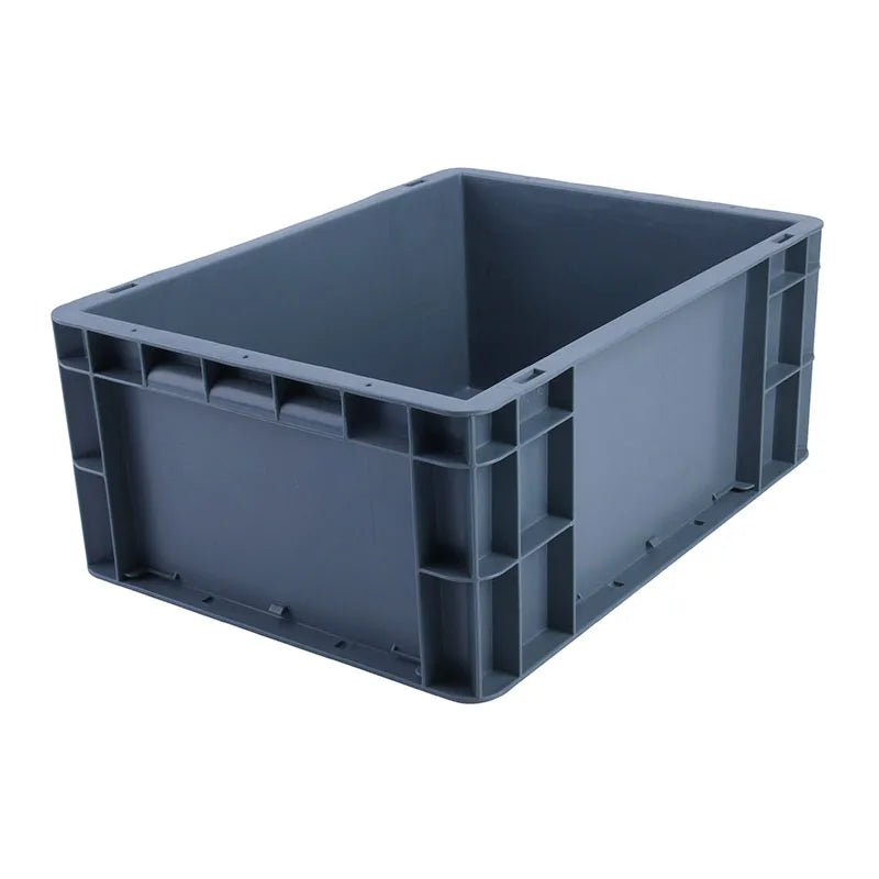 Euro Standard Solid Plastic Container Crate Heavy Loading Stackable Collapsible Auto Industrial Parts Storage Solution EU4628