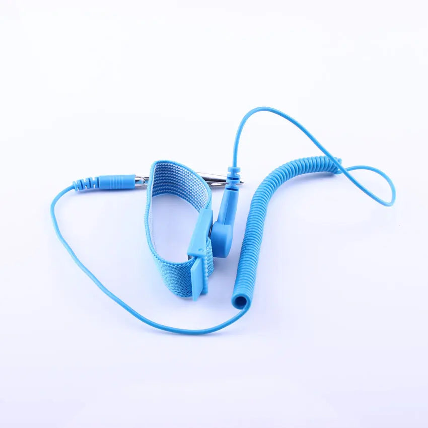 1.8M Blue Adjustable Antistatic Wristband Bracelets Single-circuit ESD PU Wrist Strap With PE Bag Packing