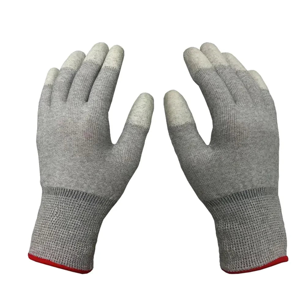 FR0306 Conductive Copper Fiber Glove PU Fingertip Coating Gloves