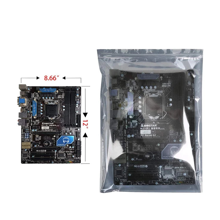 extra Large Shielding Plastic Pcb Protect Esd Storage Zipper Antistatic Bags for Processors