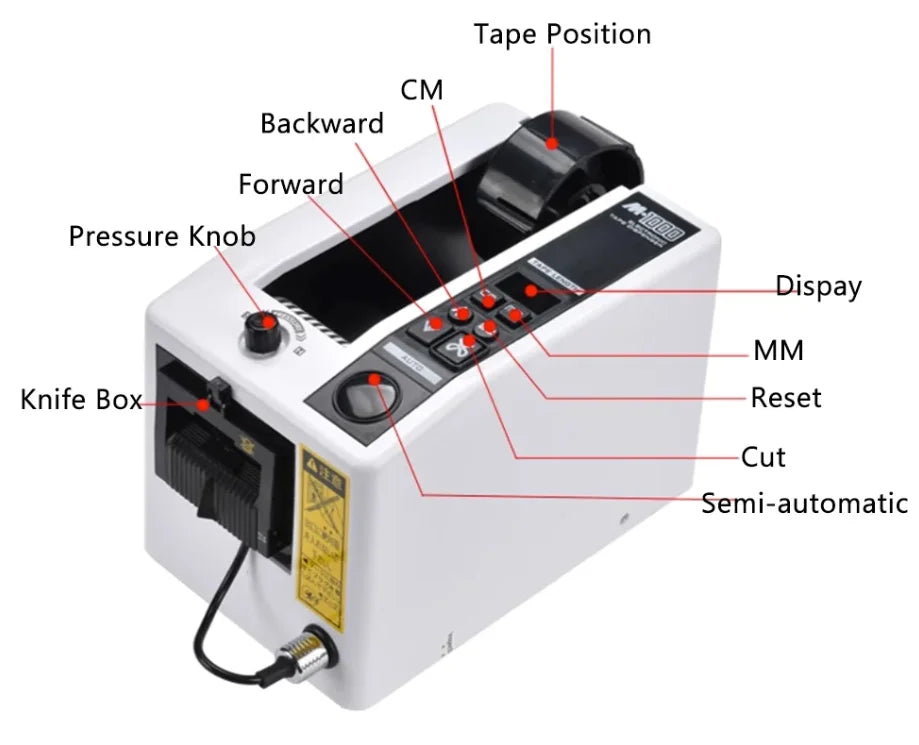Automatic Packing Tape Dispenser M-1000 Auto Tape Adhesive Cutting Machine M-1000S Electronic Tape Dispensing Cutter