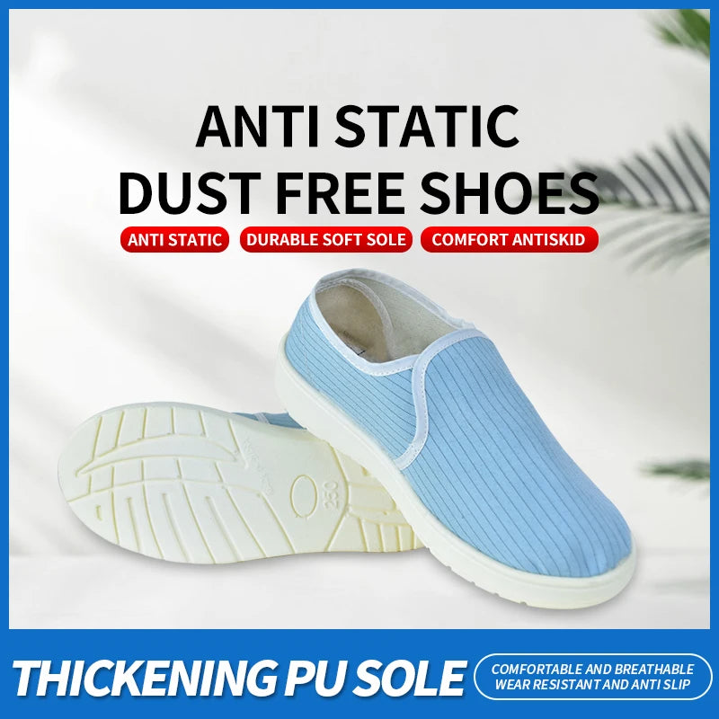 Light Blue Esd Shoes Conductive Safety Working Shoe Esd Safety Footwear Navy Blue Pu Sole Esd Mesh Working Boots