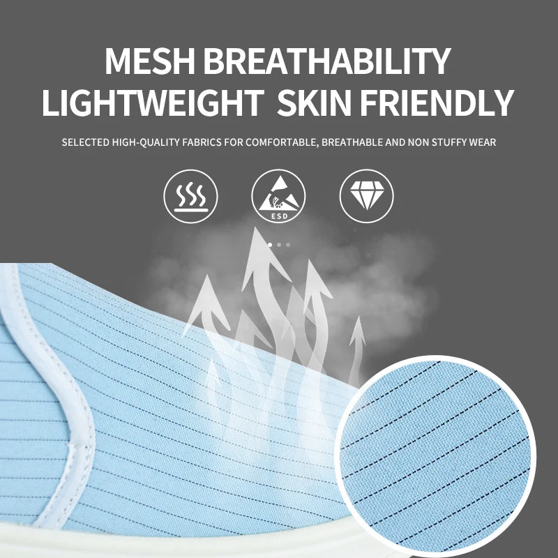 Light Blue Esd Shoes Conductive Safety Working Shoe Esd Safety Footwear Navy Blue Pu Sole Esd Mesh Working Boots