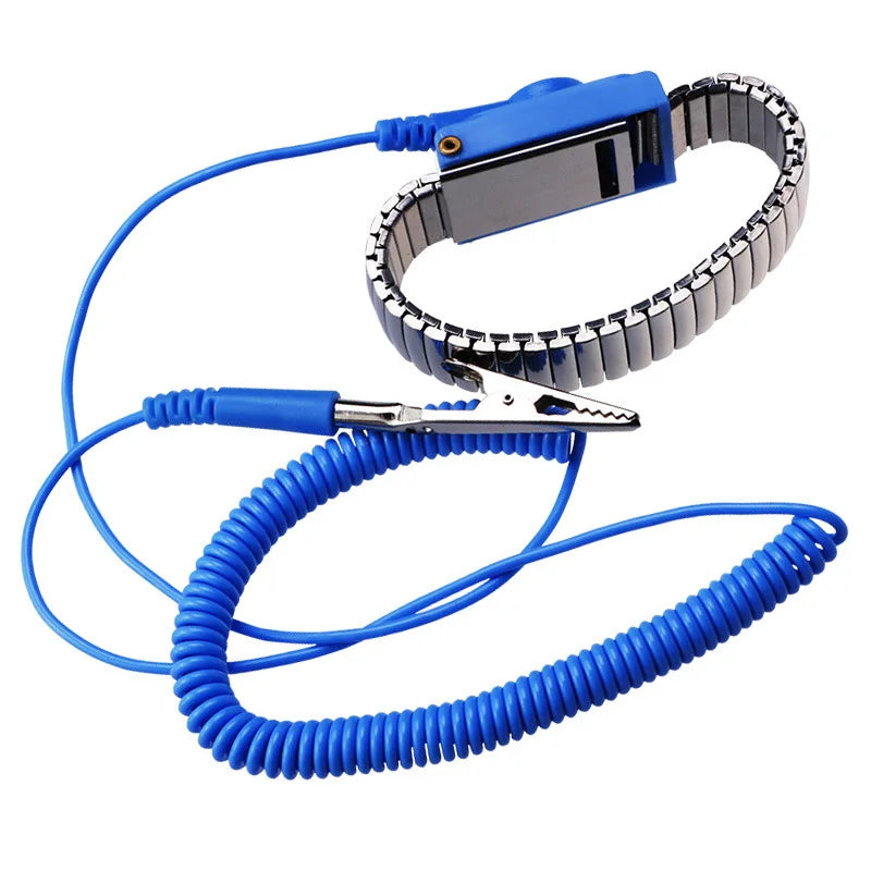 Elastic Anti Static Adjustable Wrist Band Anti-static Bracelets Antistatic Metal Grounding Cord ESD Wrist Strap