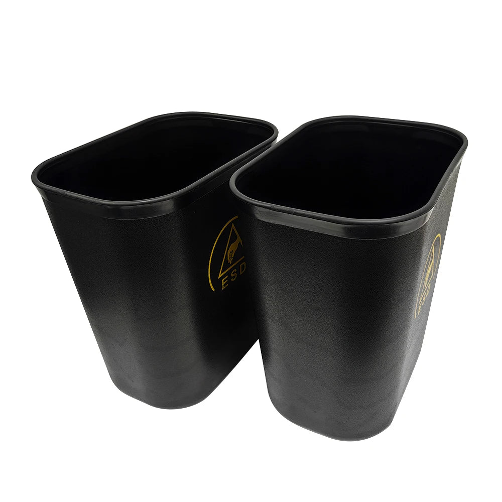 ALLESD Dust-Free Cleanroom Workshop Safety Trash Can Permanent Solution ESD Conductive Black Anti-Static Waste Bin