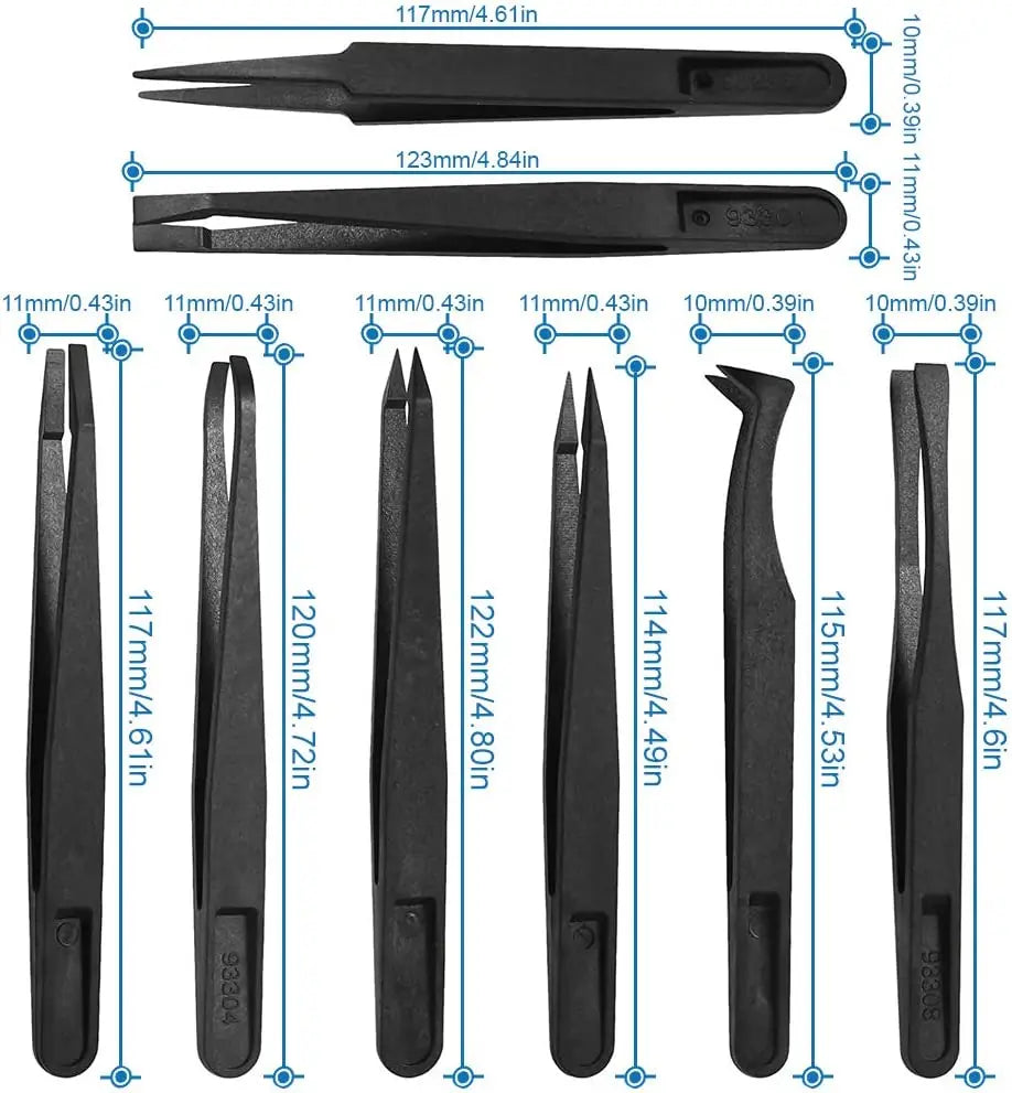 ESD Plastic Anti-static Tweezers Cleanroom Small Tools Workshop Tweezers