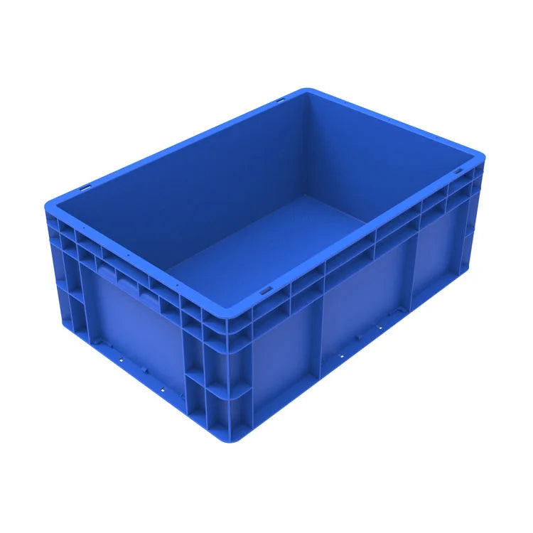 Euro Standard Solid Plastic Container Crate Heavy Loading Stackable Collapsible Auto Industrial Parts Storage Solution EU4628