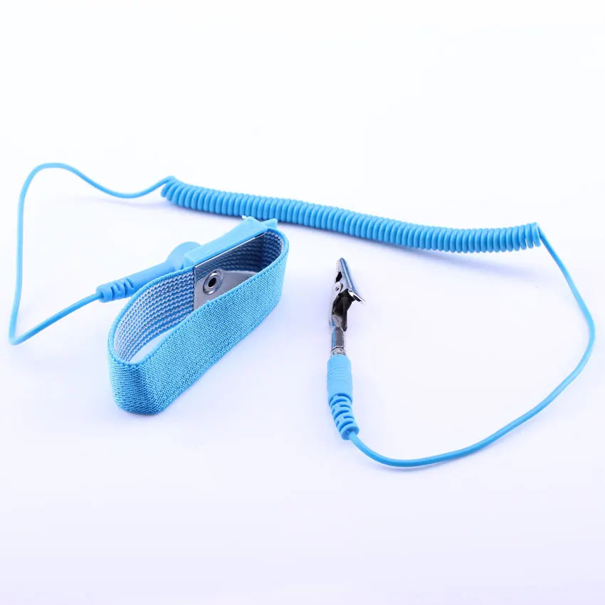 1.8M Blue Adjustable Antistatic Wristband Bracelets Single-circuit ESD PU Wrist Strap With PE Bag Packing
