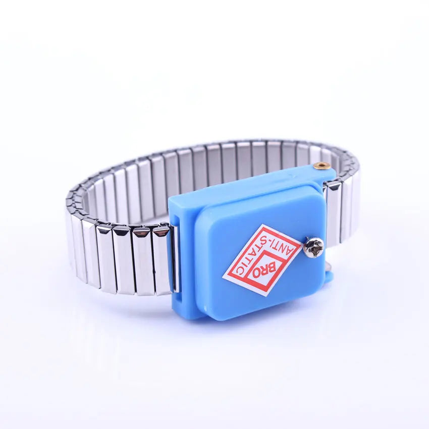 Silver Metal Cordless Anti Static ESD Wrist Strap Elastic Wireless Antistatic Wristband Bracelet Discharge Band