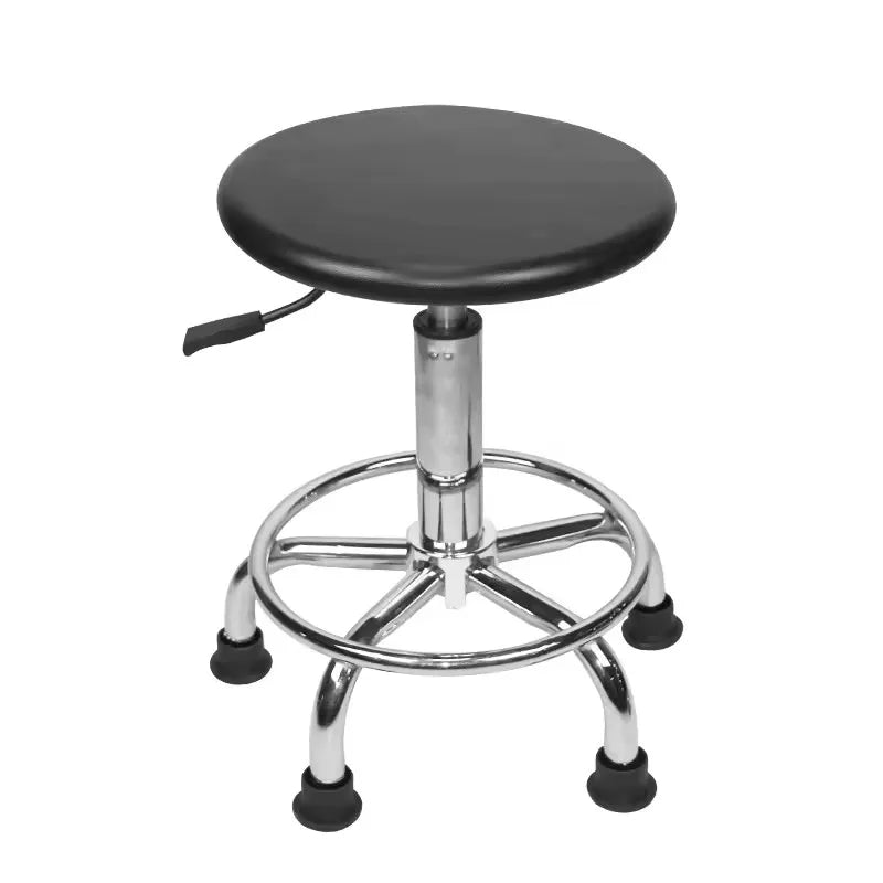 Factory Direct Round Steel Laboratory ESD PU Stool Swivel Chair for Biology and Science Comfortable Metal Seat