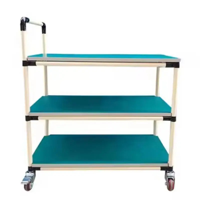 Industrial ESD Lean Tube Cart Workshop Trolley Multi Layer Aluminum Pipe Material Rack