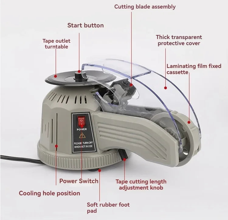 Turntable Tape Machine Zcut-2 Automatic Tape Cutting Cutter Packaging Machine Automatic Tape Cutting Machine 110V/220V