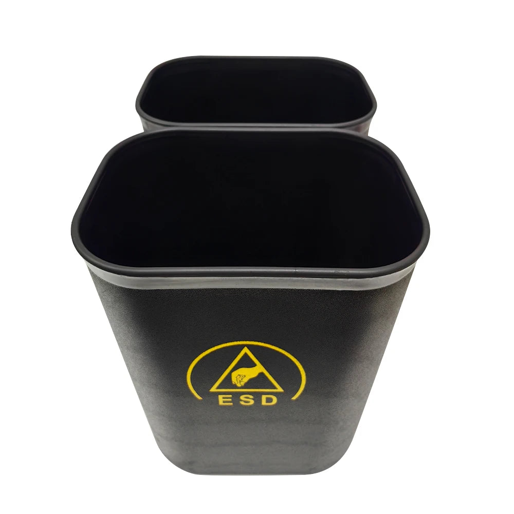 ALLESD Dust-Free Cleanroom Workshop Safety Trash Can Permanent Solution ESD Conductive Black Anti-Static Waste Bin