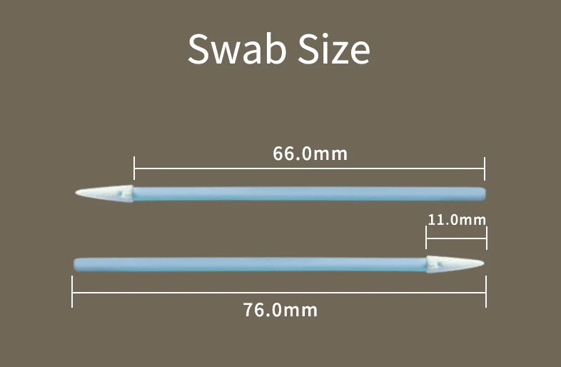 500 Pcs Per Bag PS750 76mm Pointed Head Detail Cleaning Double Layered Polyester Cloth Swab