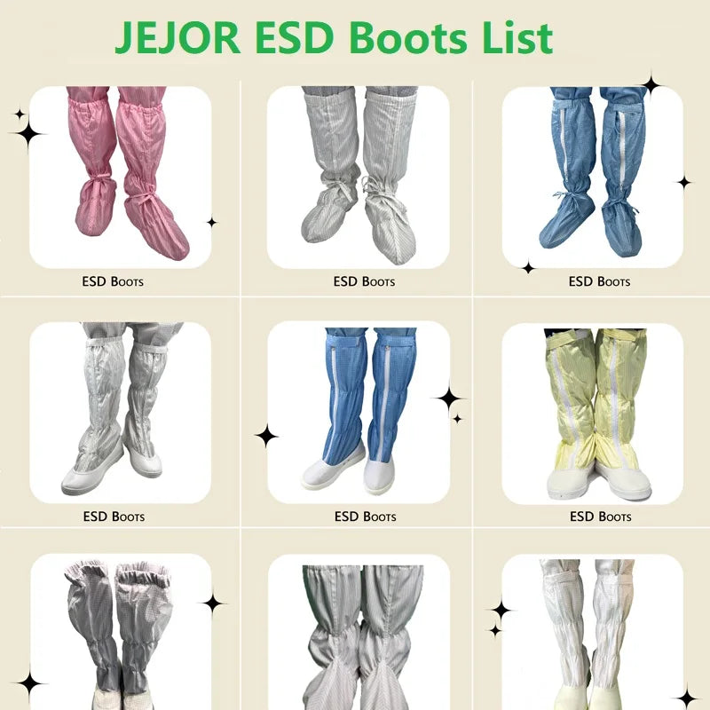 Reusable Waterproof PU Leather PVC Sole Clean Room Antistatic Shoes Industrial Cleanroom ESD Safety Boots